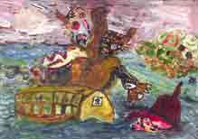 �Og the Giant on the Noah�s Arch�. Philipp Rokhlin, 9 yo, paper, gouache, 42x29&nbsp;mm