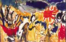 �Avraam�s sacrifice�. Stas Butovetzky, 6 yo,  paper, gouache,  27x21&nbsp;mm